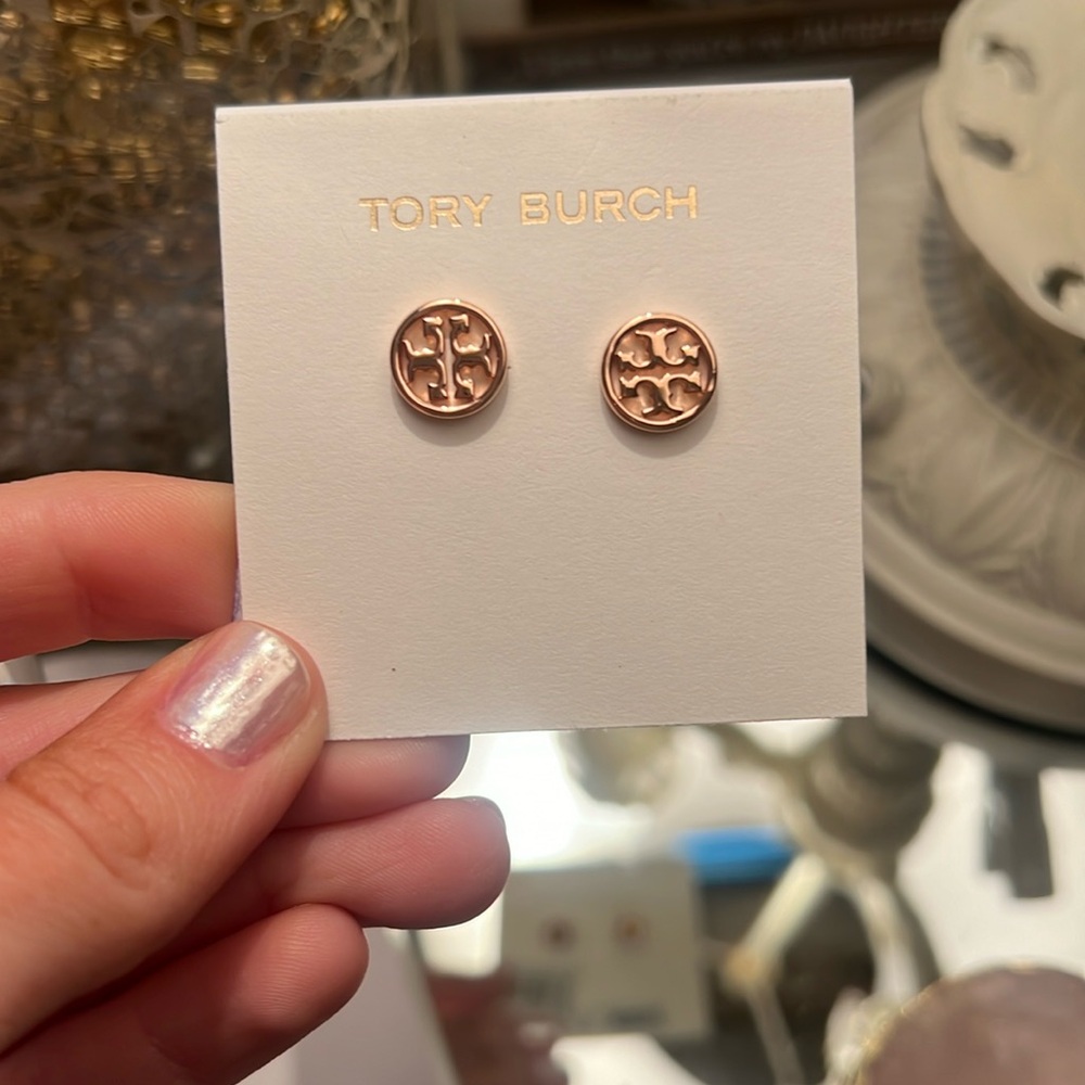 Tory Burch Gold Miller Stud Earrings (never worn)